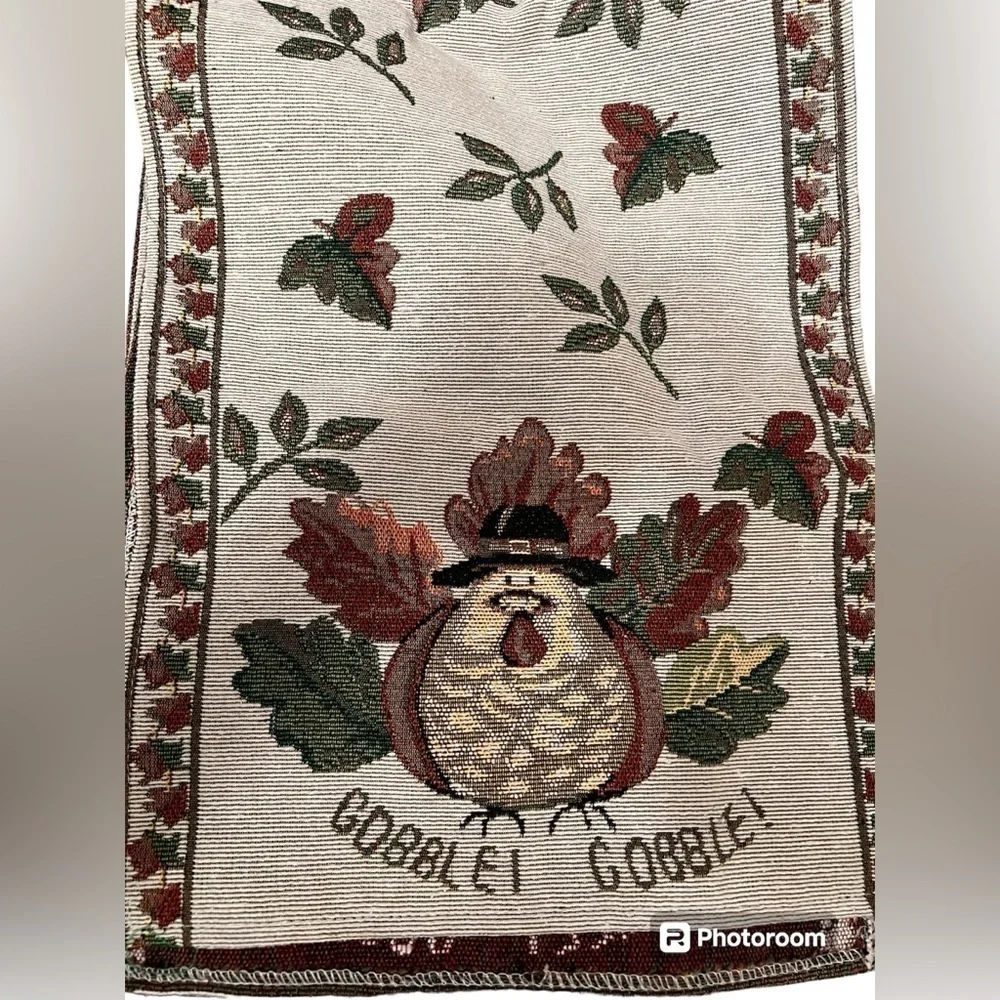 HARVEST SEASON FALL CLOTH WOVEN THANKSGIVING TAPESTRY TABLE RUNNER NEW